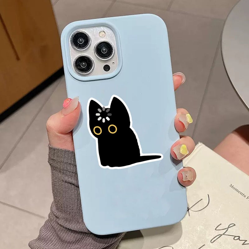 Black Cat Void Loading Laser Star Film Vinyl Stickers 3pcs - Image 3