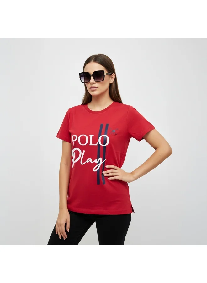 Polo Play Ladies Graphic T-shirt -RED