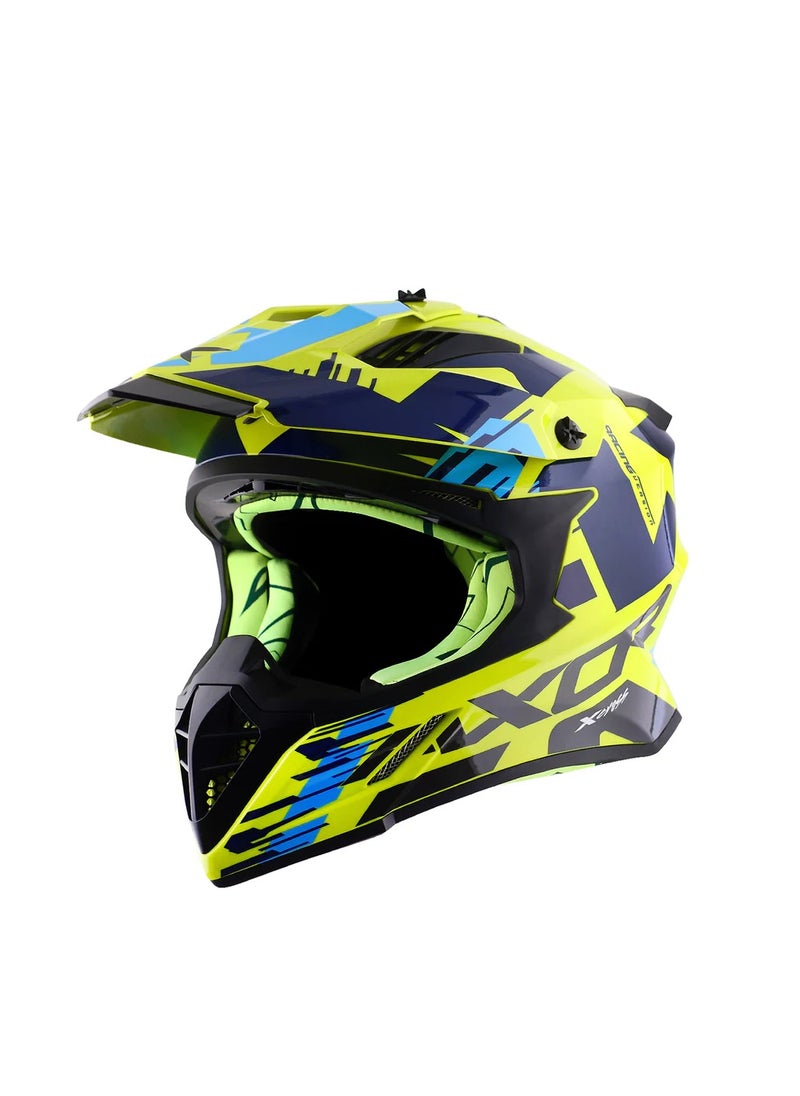 Airoh X-CROSS X1 NEON YELLOW BLUE  - Image 2
