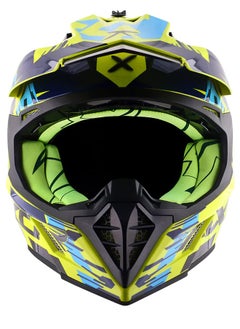 Airoh X-CROSS X1 NEON YELLOW BLUE  - Image 1