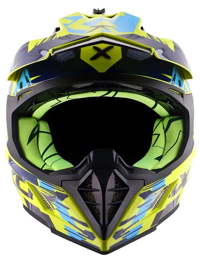 Airoh X-CROSS X1 NEON YELLOW BLUE  - Image 1