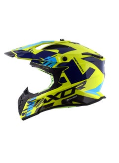 Airoh X-CROSS X1 NEON YELLOW BLUE  - Image 3