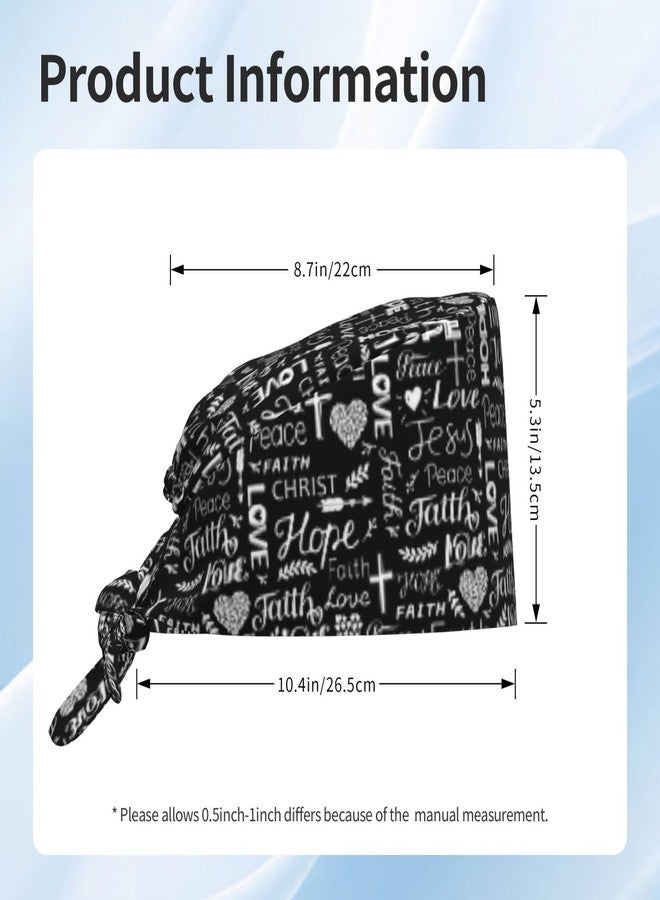 KKRMTUG Christian Jesus Cross Working Cap Scrub Cap with Sweatband for Women Men Adjustable Jesus Tie Back Scrub Hat Nurse Surgical Caps - Image 5