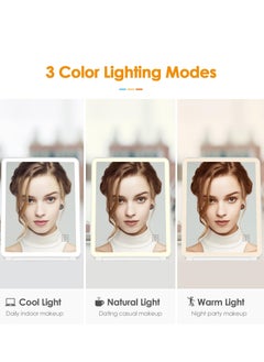 Arabest Rechargeable Travel Makeup Vanity Mirror with 72 Led Lights, Portable Lighted Makeup Beauty Mirror, 3 Color Lighting, Dimmable Touch Screen, Tabletop LED Folding Cosmetic Mirror with Lights  - Image 3