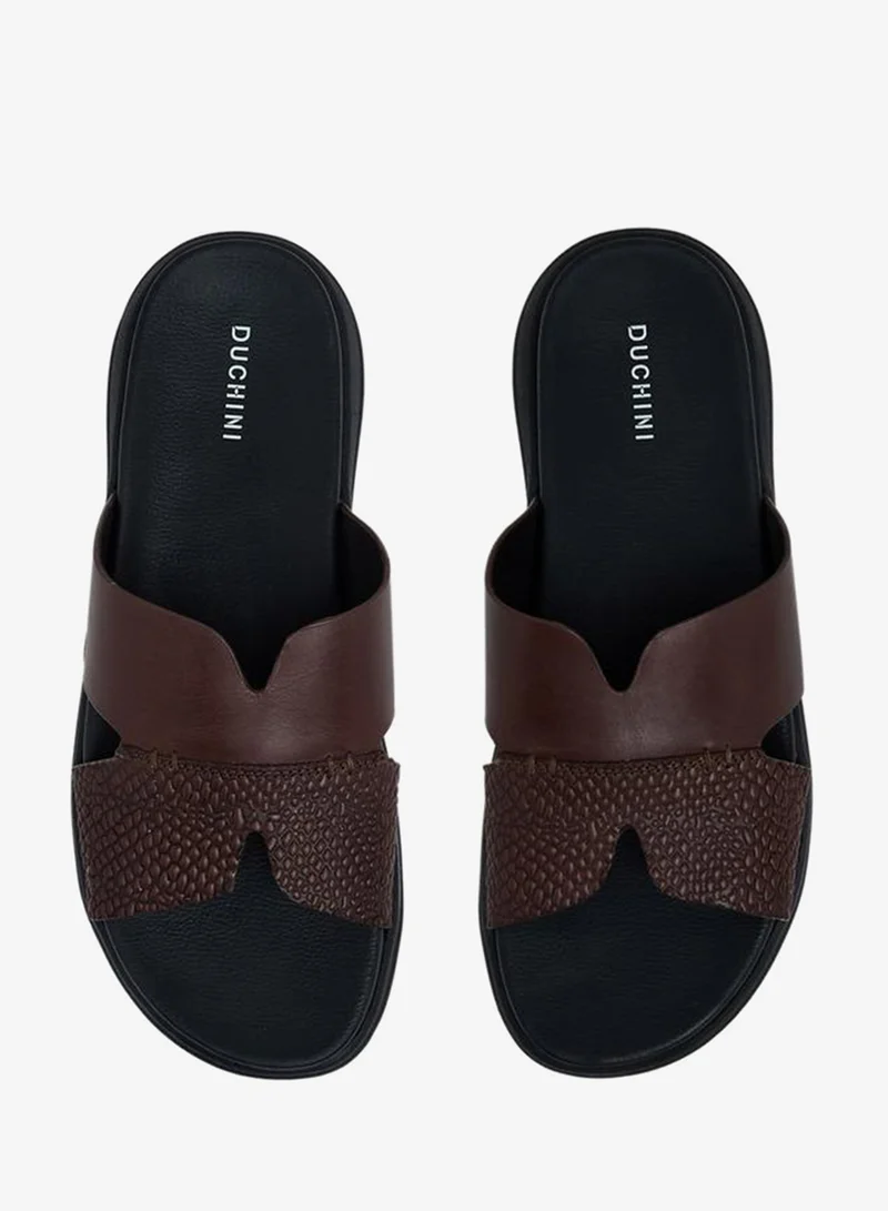 DUCHINI Men Leather Comfort Sandals