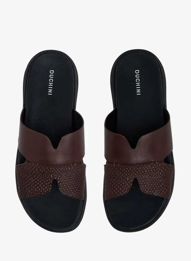 DUCHINI Men Leather Comfort Sandals