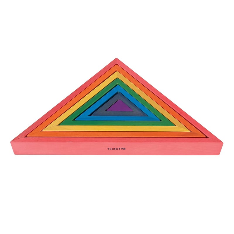 TickiT 73418 Wooden Rainbow Architect Triangles Nesting Puzzle Stacking Blocks for Ages 12M - Image 2
