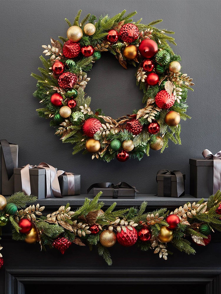Christmas Wreath 50/60/80Cm Door Hanging Rattan Circle 2.7M Rattan Christmas Tree Window Christmas Decoration Supplies - Image 2