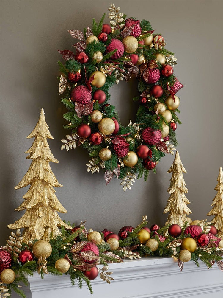 Christmas Wreath 50/60/80Cm Door Hanging Rattan Circle 2.7M Rattan Christmas Tree Window Christmas Decoration Supplies - Image 3