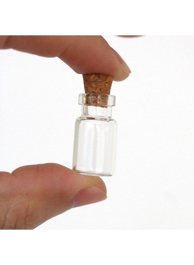MaxMau 100pcs 1ml Small Mini Glass Bottles Jars with Cork Stoppers Tiny Vials for DIY Art Crafts Wedding Favors - Image 4