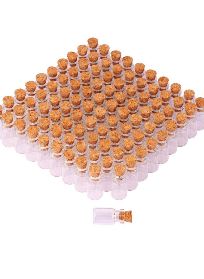 MaxMau 100pcs 1ml Small Mini Glass Bottles Jars with Cork Stoppers Tiny Vials for DIY Art Crafts Wedding Favors - Image 2