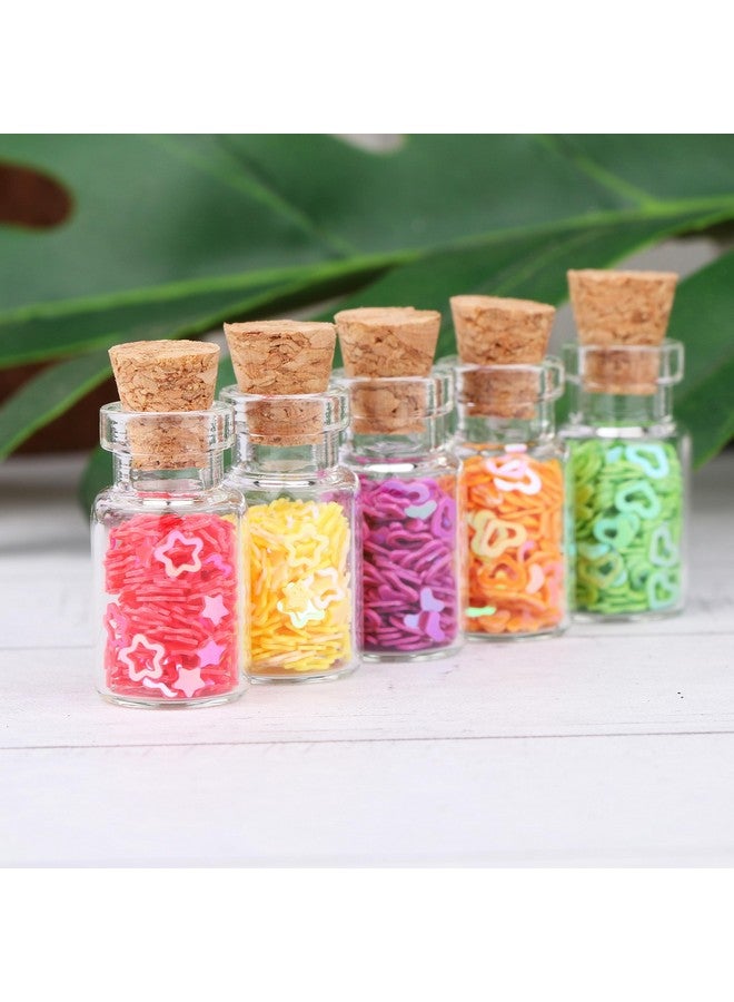 MaxMau 100pcs 1ml Small Mini Glass Bottles Jars with Cork Stoppers Tiny Vials for DIY Art Crafts Wedding Favors - Image 5