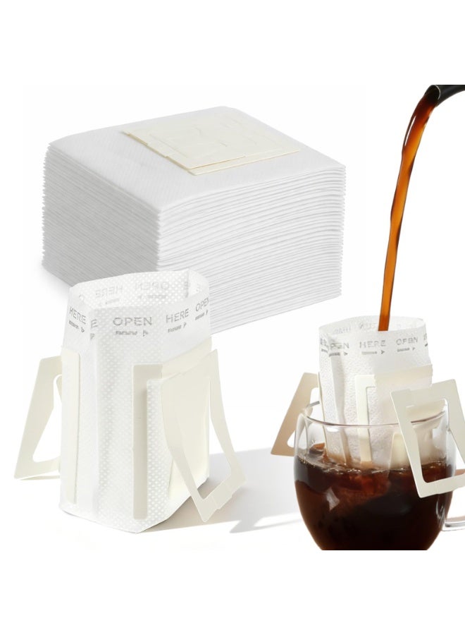 100 Pcs Portable Coffee Filter Paper Bags, Hanging Ear Drip Single Serve Disposable Pour Over Filters for Travel, Camping & Home - Image 1