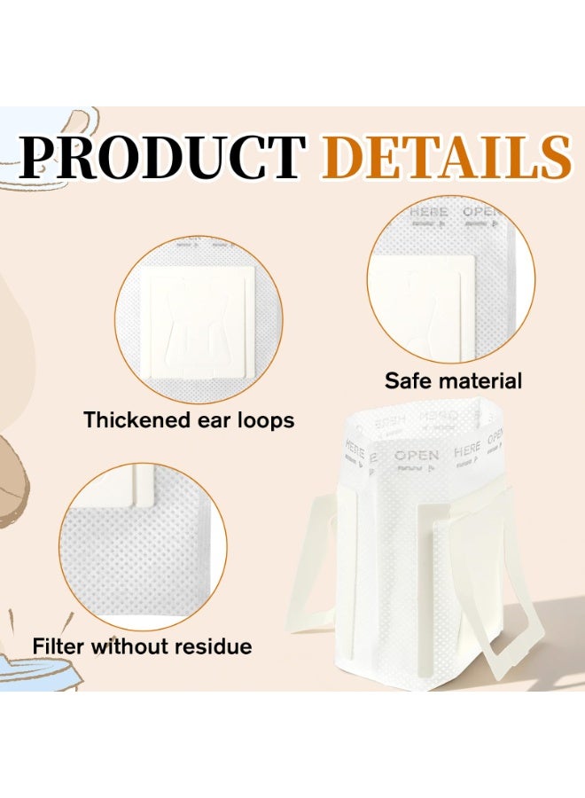 100 Pcs Portable Coffee Filter Paper Bags, Hanging Ear Drip Single Serve Disposable Pour Over Filters for Travel, Camping & Home - Image 4