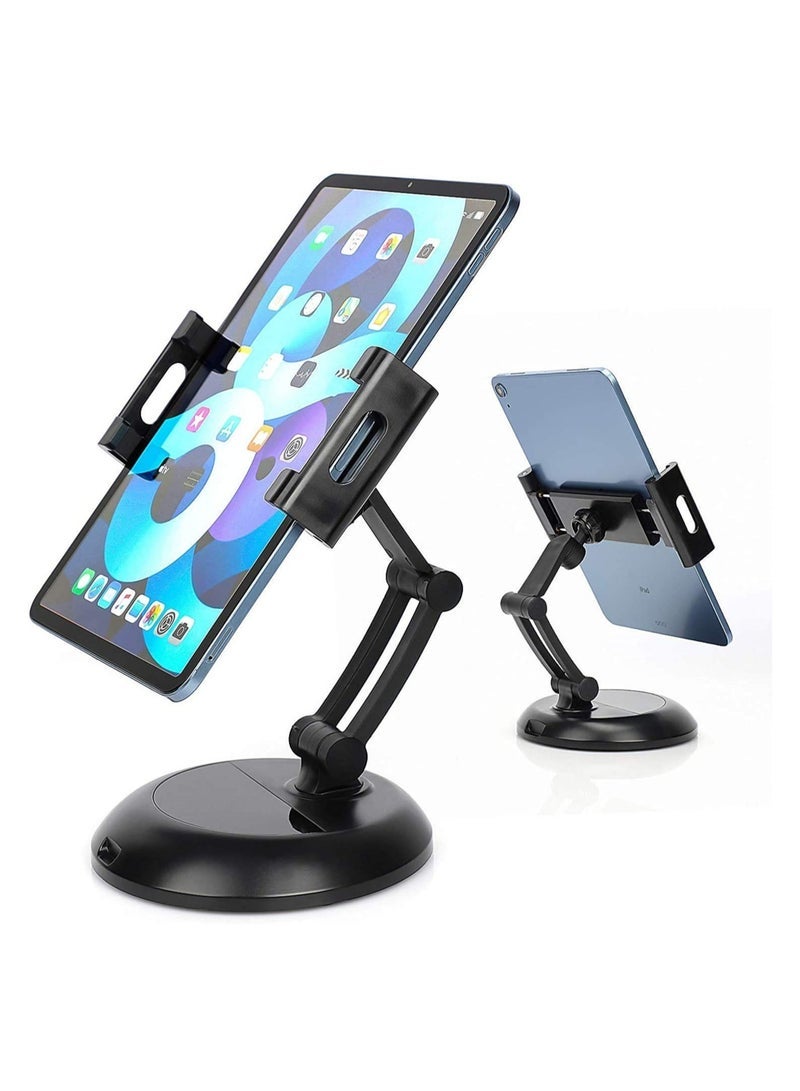 Gravity Tablet Holder Stand, Angle Height Adjustable Phone and Tablet Stand for Desk with Speaker, Thick Case Friendly iPad Holder Stand Compatible with (5"-11") - Image 1