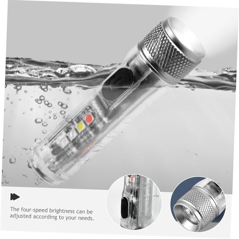 DOITOOL مصباح يدوي صغير قابل لإعادة الشحن قابل للتعديل مع ضوء LED ساطع أبيض شفاف محمول قابل للزوم - Image 5