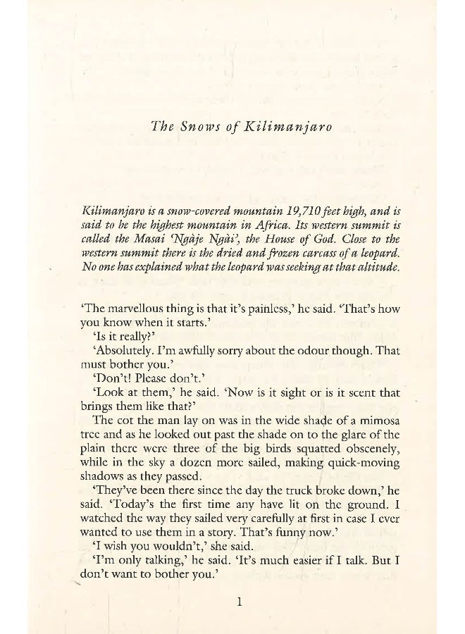 Vintage Hemingway: Snows Of Kilimanjaro  - Image 4