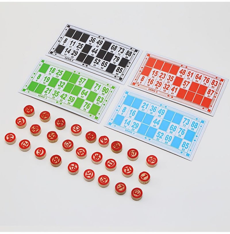 138 Pcs Wooden Bingo Lotto Number Game Chess Set With 90 Number Pieces And 48 Cards For Family Party Multiplayer Entertainment - Image 4