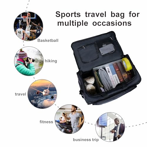 NNBDBVDHS Shoe Bags for Travel Sneaker Travel Bag Shoes Duffel Bags Waterproof Gym Sports Luggage Sneakerhead Bag for Men with 3 Adjustable Dividers fit 4 Pairs Heavy Duty Travel Accessories(black) - Image 4
