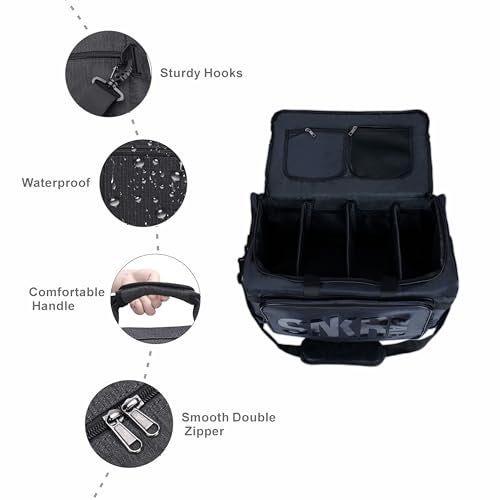 NNBDBVDHS Shoe Bags for Travel Sneaker Travel Bag Shoes Duffel Bags Waterproof Gym Sports Luggage Sneakerhead Bag for Men with 3 Adjustable Dividers fit 4 Pairs Heavy Duty Travel Accessories(black) - Image 3