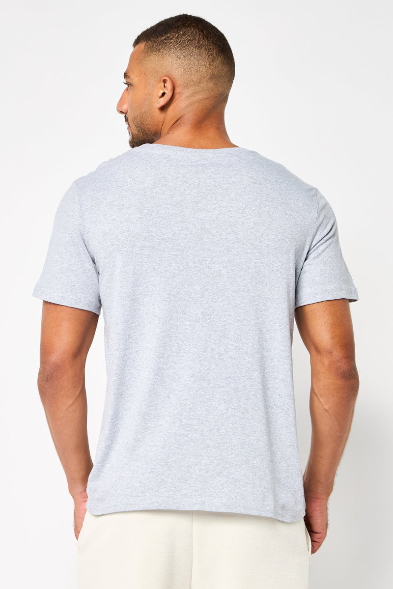 FILA Men Sportswear Fit Short Sleeves Outdoor T-Shirt, Grey - Image 3