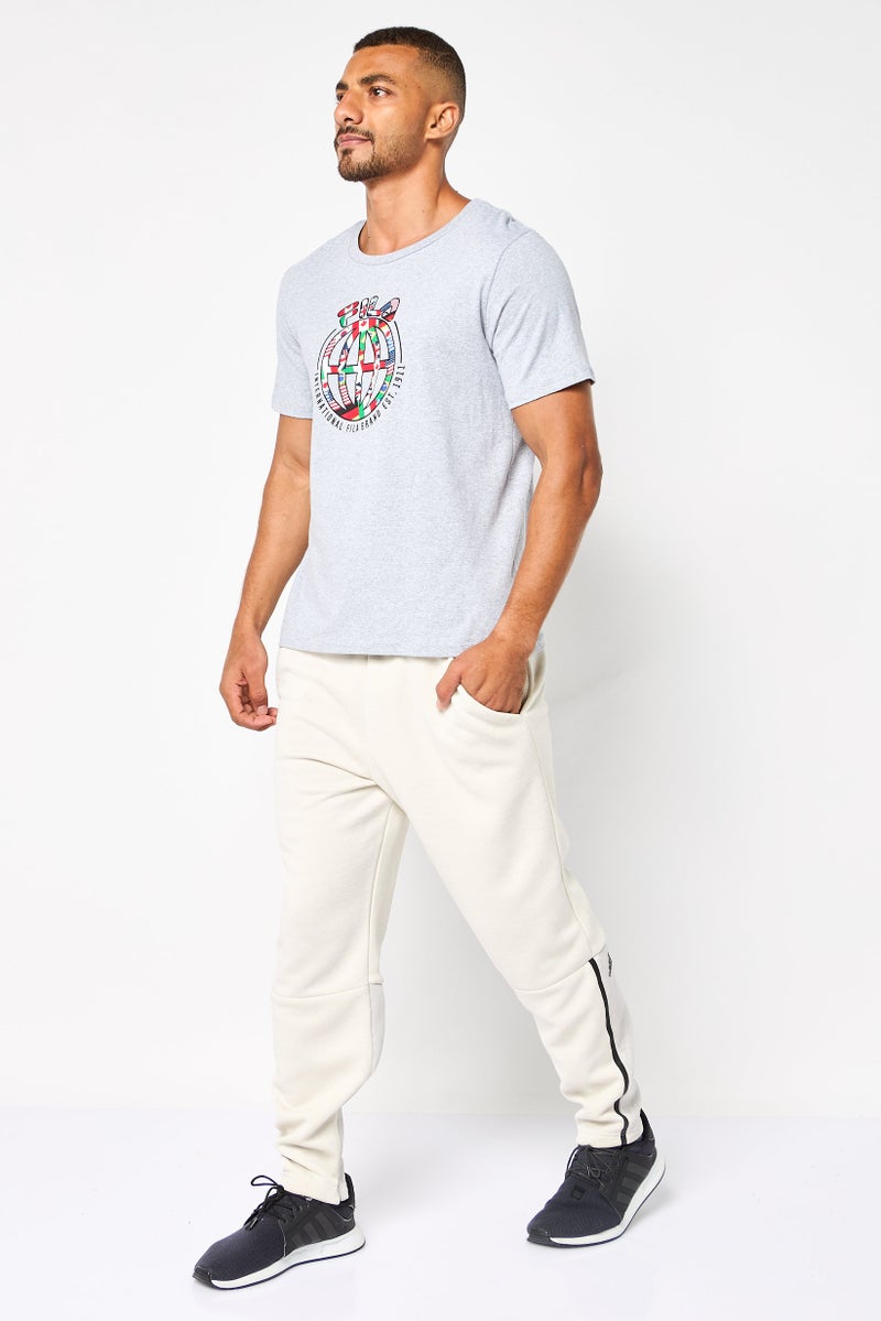 FILA Men Sportswear Fit Short Sleeves Outdoor T-Shirt, Grey - Image 4