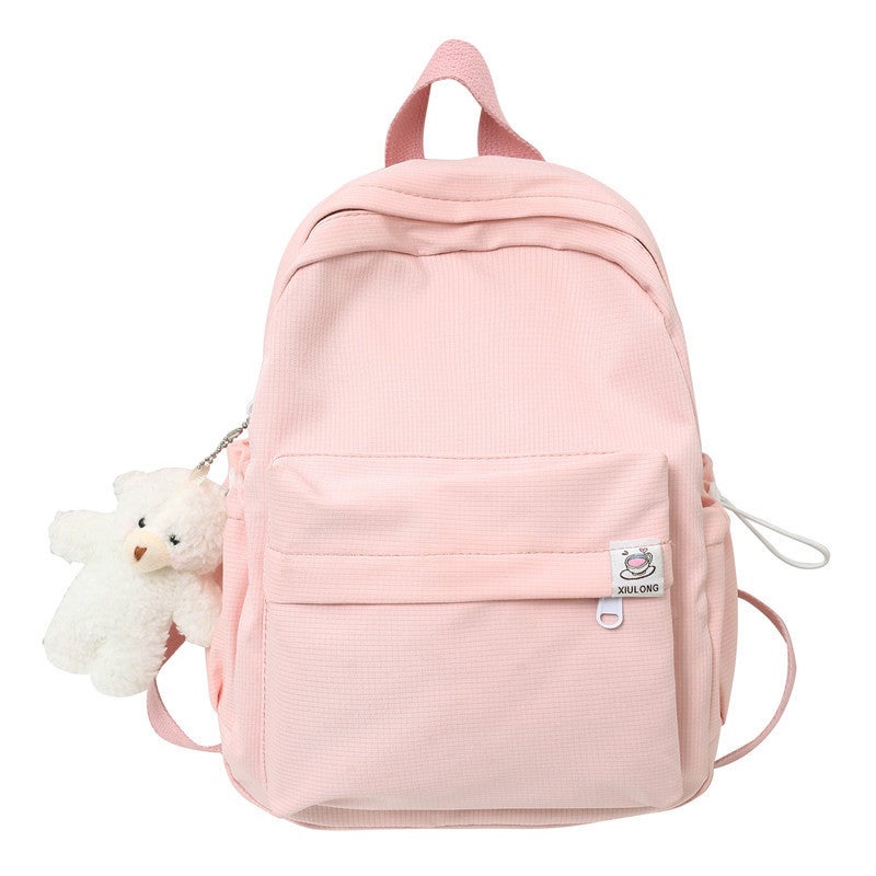 2023 Candy Color Fresh Student Backpack Pink 