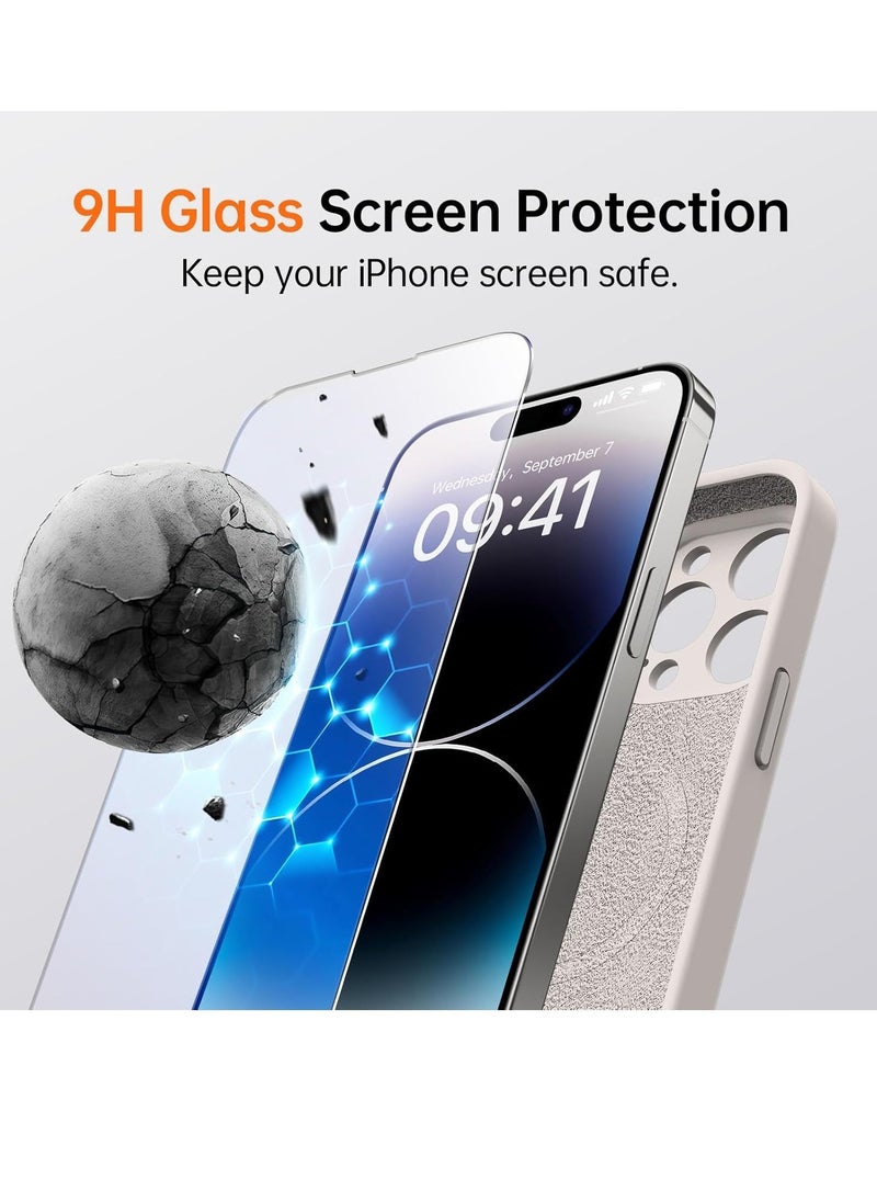 JAJEEK iPhone 16 Pro Max Case with 2 Screen Protectors - MagSafe Compatible, Upgraded Camera Protection, Liquid Silicone Protective Case (6.9”) - Rock Grey - Image 4