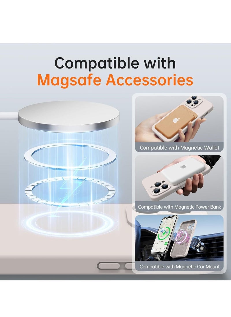 JAJEEK iPhone 16 Pro Max Case with 2 Screen Protectors - MagSafe Compatible, Upgraded Camera Protection, Liquid Silicone Protective Case (6.9”) - Rock Grey - Image 2