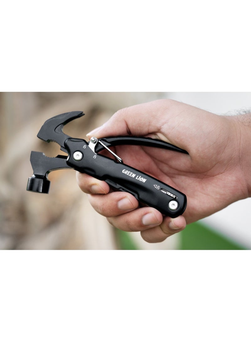 GREEN LION 12-in-1 Multitool Hammer with Stainless Steel Material / Needle-Nose Pliers / Standard Pliers / Wire Cutter / Nail Puller / Bottle Opener / Blade / Philips Screwdriver / Fish Scaler / Slotted Screwdriver & Nail File - Black - Image 5