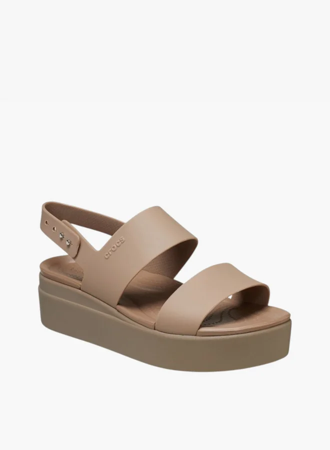 كروكس Women's Strappy Flatform Sandals with Buckle Closure