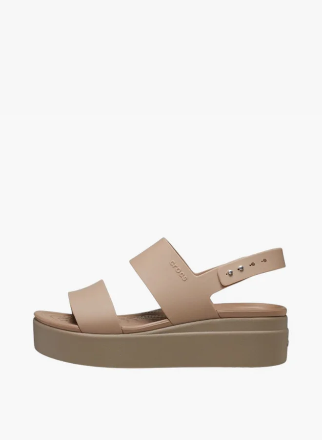 كروكس Women's Strappy Flatform Sandals with Buckle Closure