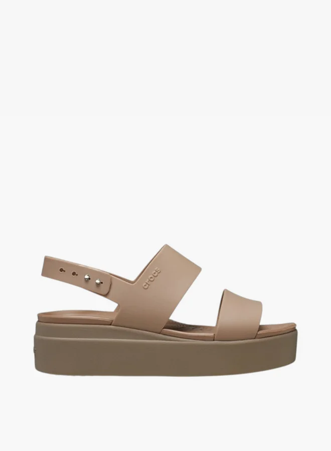 كروكس Women's Strappy Flatform Sandals with Buckle Closure