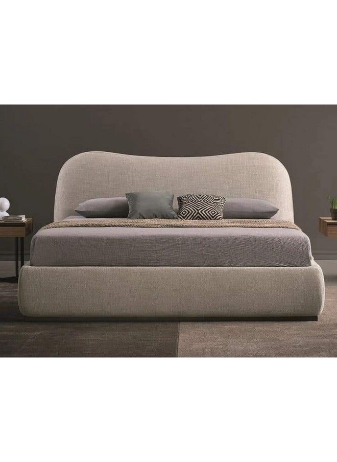 Homzmart Swedish Wood and Chanel Queen Bed 200x150x120 cm - Beige  - Image 1