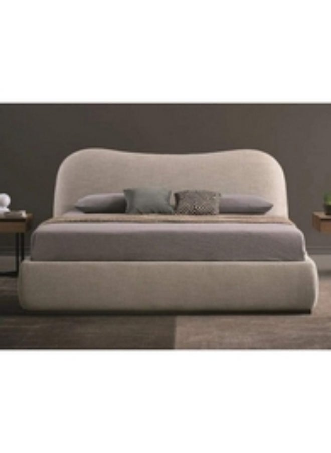 Homzmart Swedish Wood and Chanel Queen Bed 200x150x120 cm - Beige  - Image 2