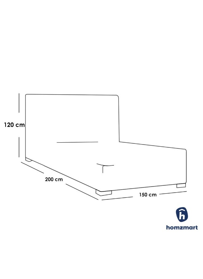 Homzmart Swedish Wood and Chanel Queen Bed 200x150x120 cm - Beige  - Image 3