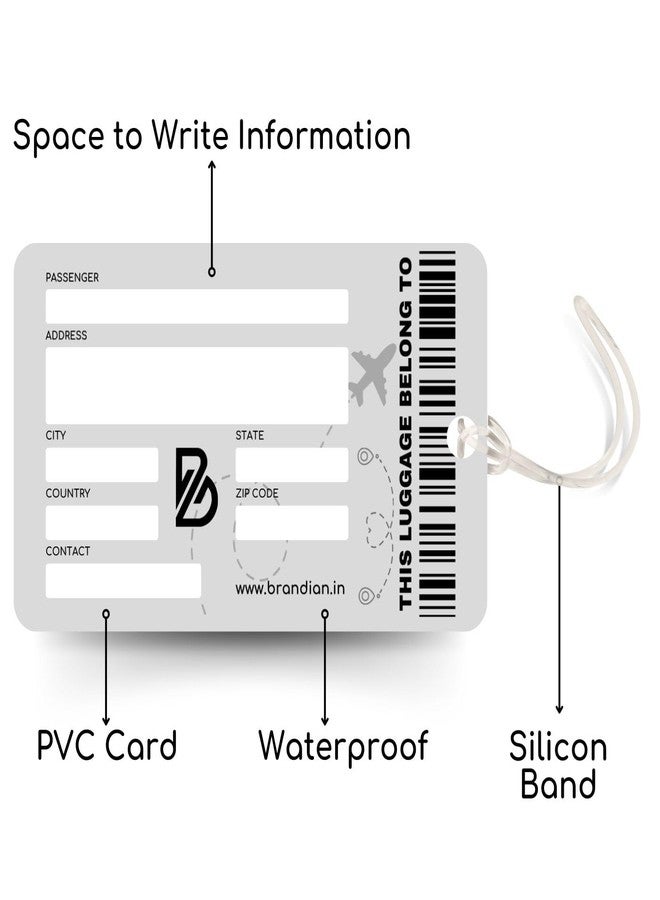 Brandian 01 Qty PVC Luggage Tags & Bag Tags for Suitcases - Everyday Commute Travel, with Silicon Strap (Multicolour) - Image 4