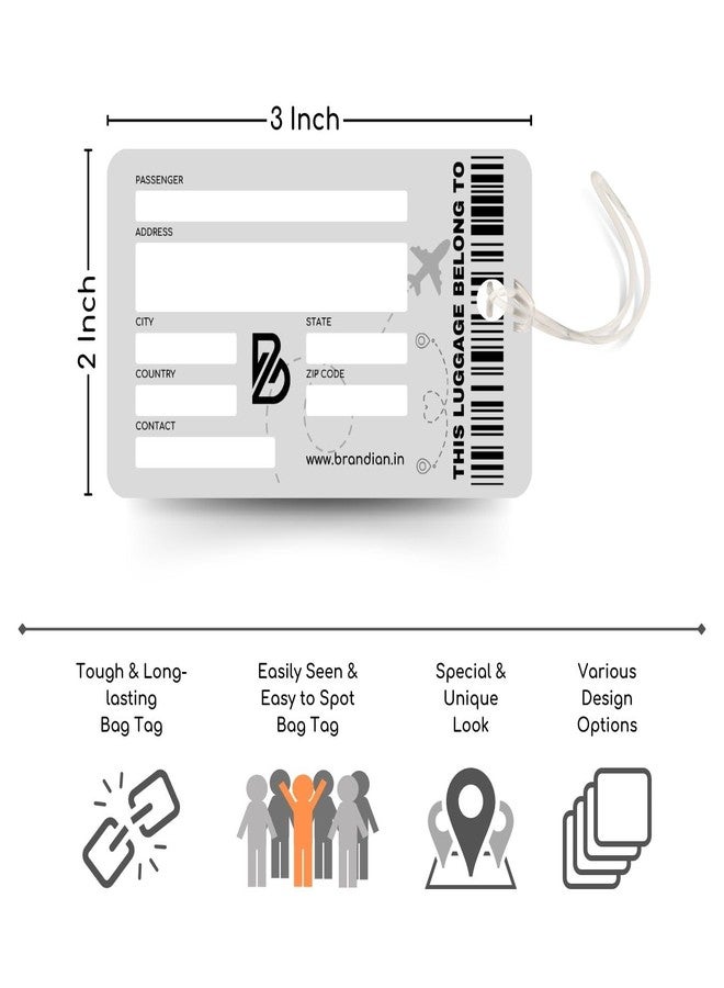 Brandian 01 Qty PVC Luggage Tags & Bag Tags for Suitcases - Everyday Commute Travel, with Silicon Strap (Multicolour) - Image 5
