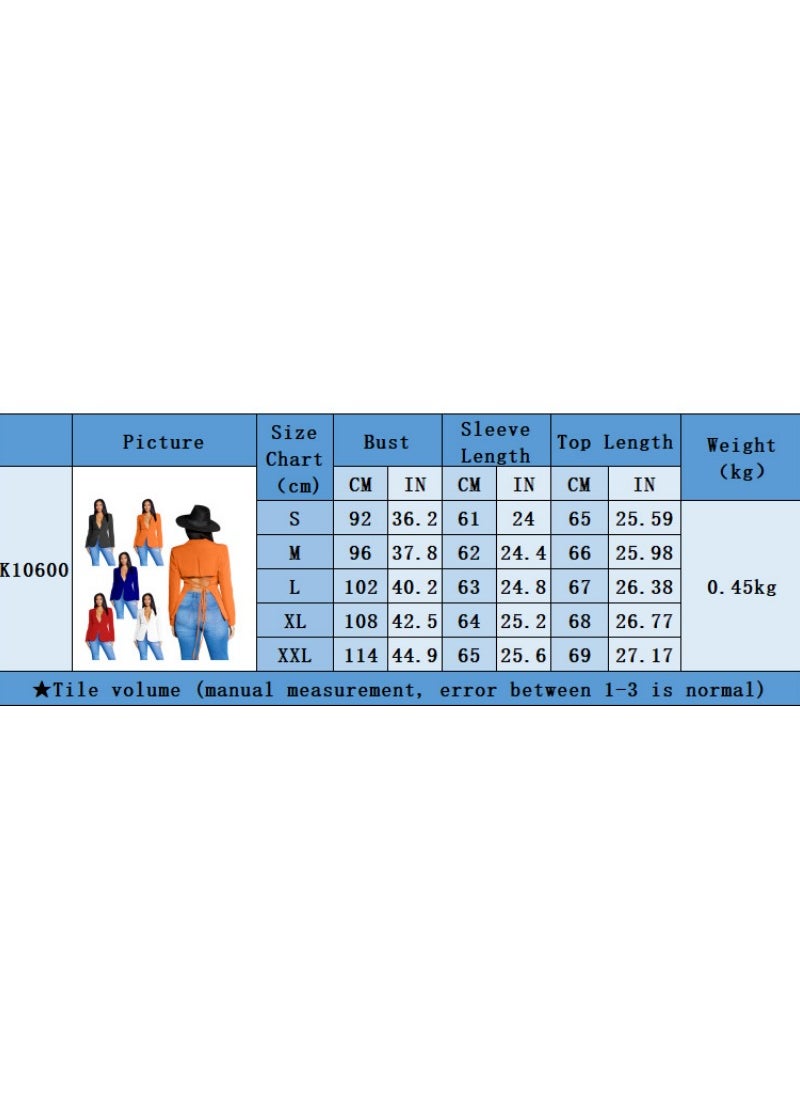 Shougu Fashion V-neck Small Suit Solid Color Long Sleeved Top  - Image 3