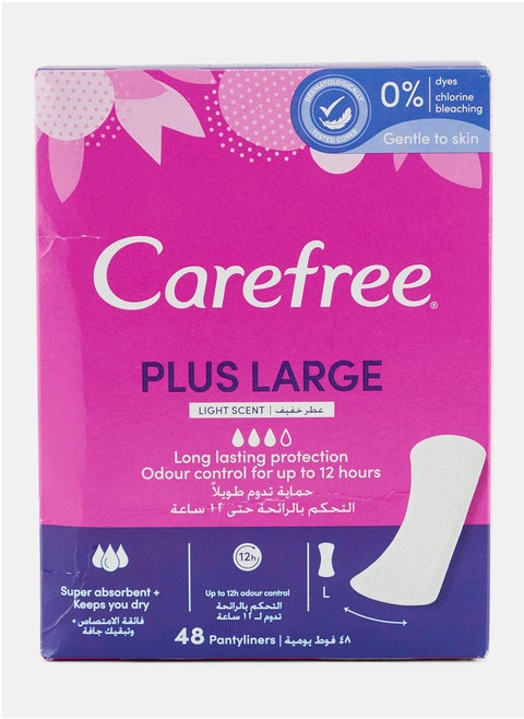 Plus Large Light Scent Long Lasting Protection Odour Control for Up to 12 Hours 48 Pantyliner Large