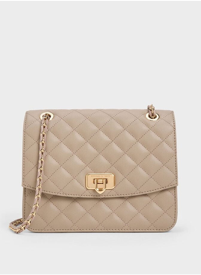 Charles & Keith Quilted Chain Strap Clutch  - Image 1