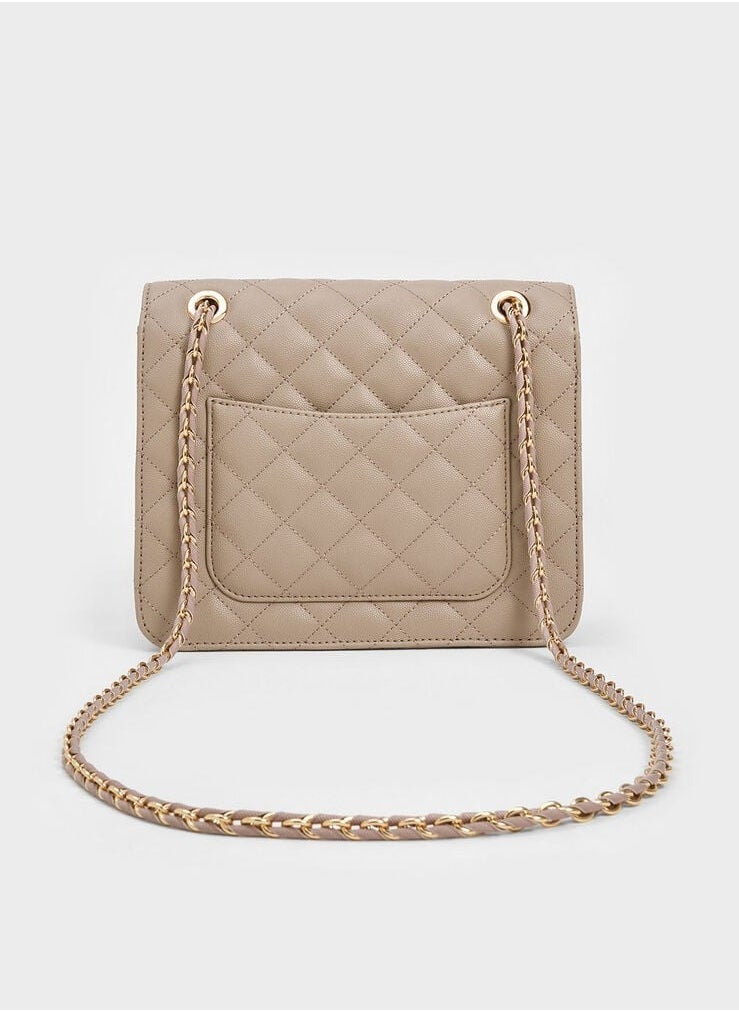 Charles & Keith Quilted Chain Strap Clutch  - Image 5
