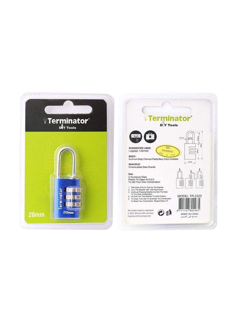 Terminator Terminator Combination Pad Lock TPL 1020B - Image 2