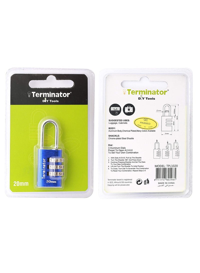 Terminator Terminator Combination Pad Lock TPL 1020B - Image 3