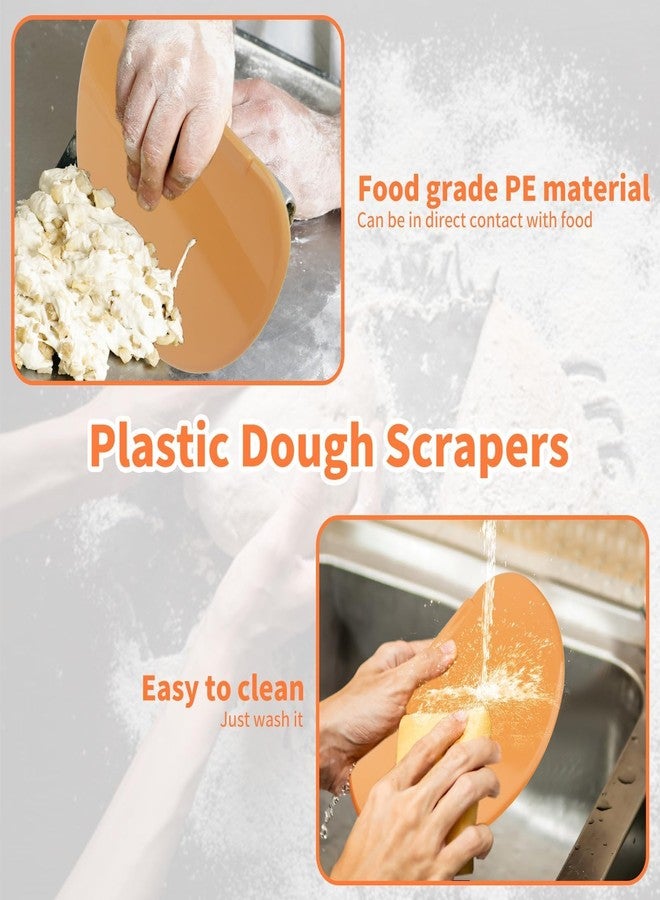 Pretwad Bowl Scraper 2PCS Silicone Bread Dough Scraper Bowl Spatula Curved Edge Flexible Bowl Scraper for Baking Food Scraper for Sourdough Bread Proofing Basket Pastry Cutter Tool, Orange - Image 4