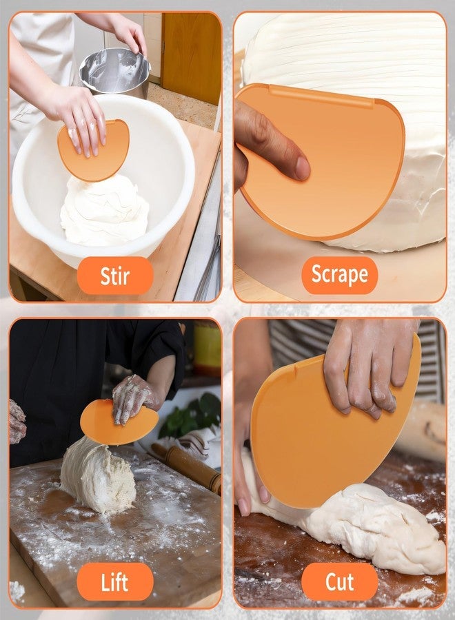 Pretwad Bowl Scraper 2PCS Silicone Bread Dough Scraper Bowl Spatula Curved Edge Flexible Bowl Scraper for Baking Food Scraper for Sourdough Bread Proofing Basket Pastry Cutter Tool, Orange - Image 5