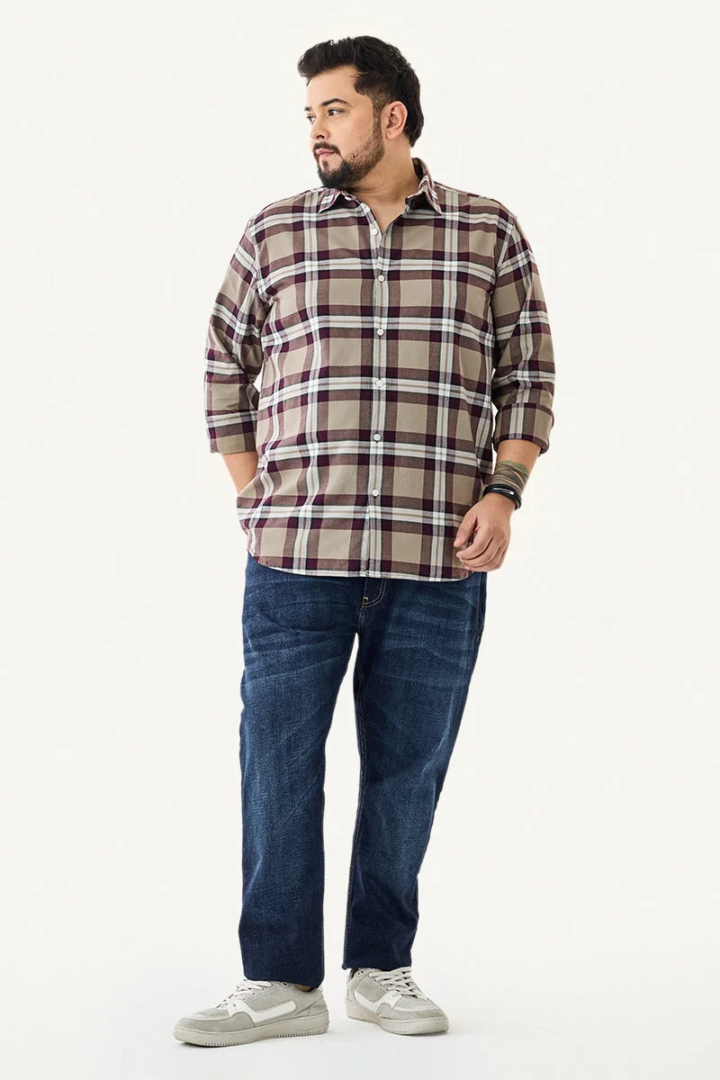 SNITCH 100% Cotton Checks Plus Size Shirt