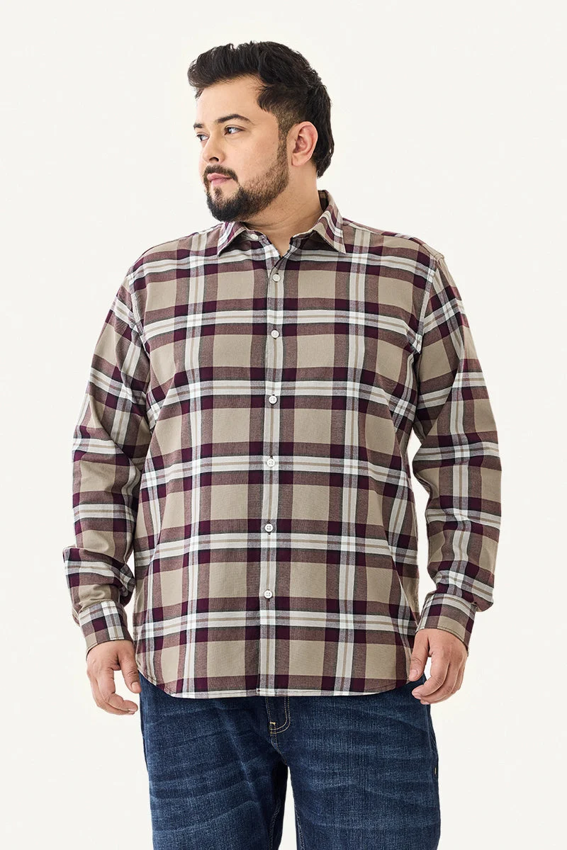 SNITCH 100% Cotton Checks Plus Size Shirt