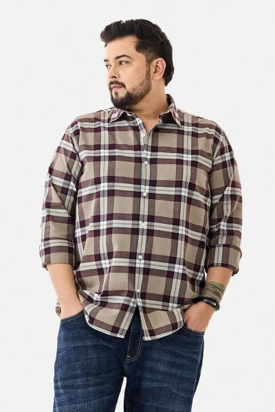 SNITCH 100% Cotton Checks Plus Size Shirt