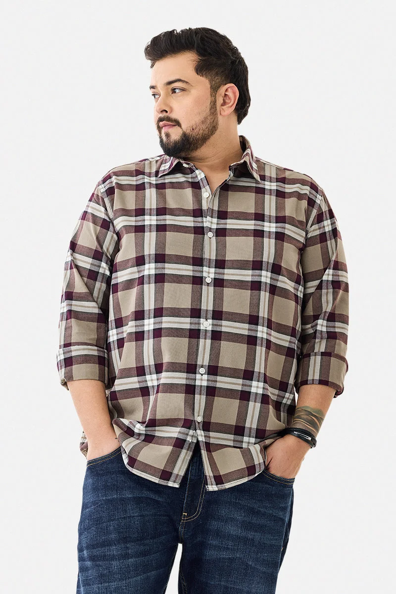 SNITCH 100% Cotton Checks Plus Size Shirt